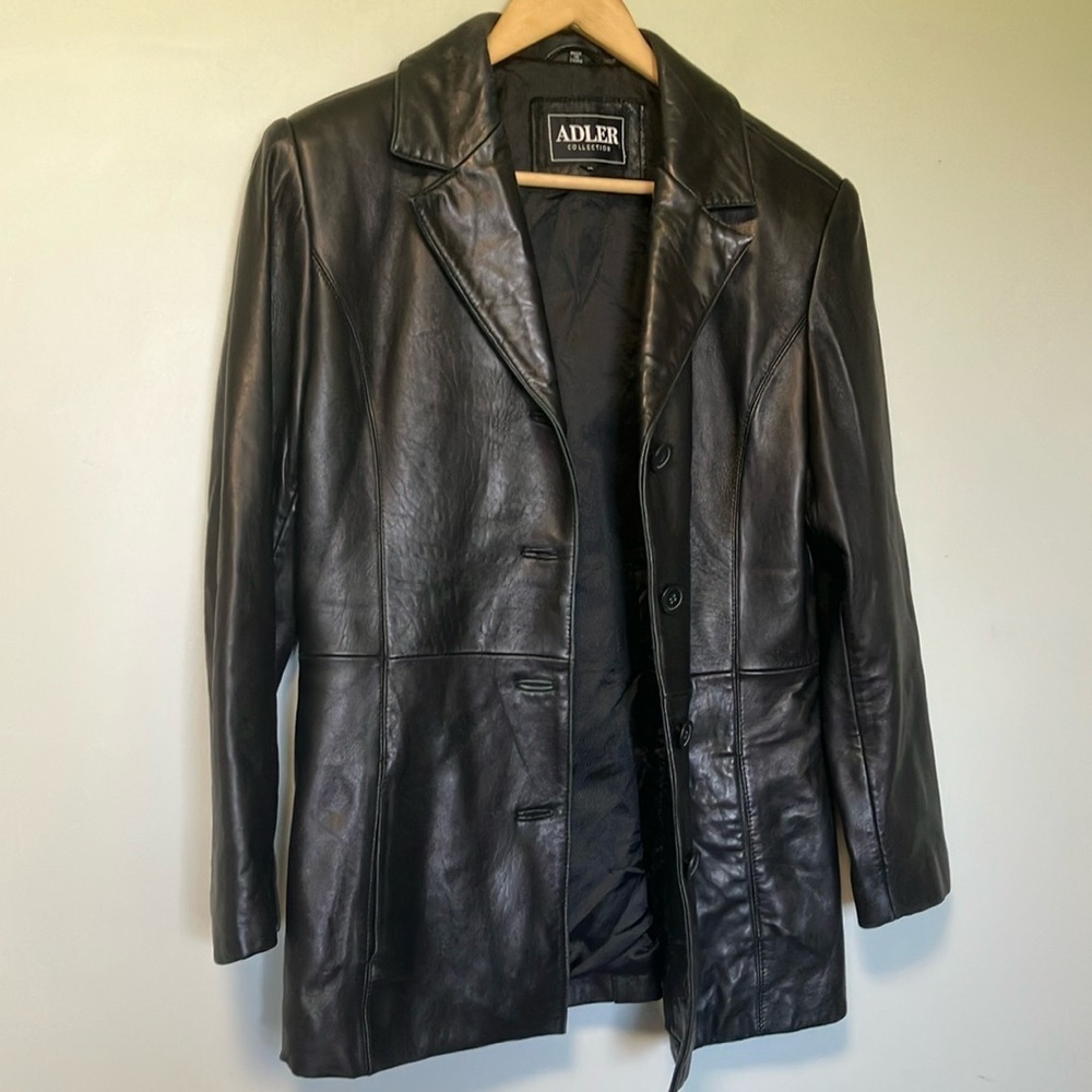 Adler Women's Black Lamb Skin Leather Jacket - Picture 3 of 7